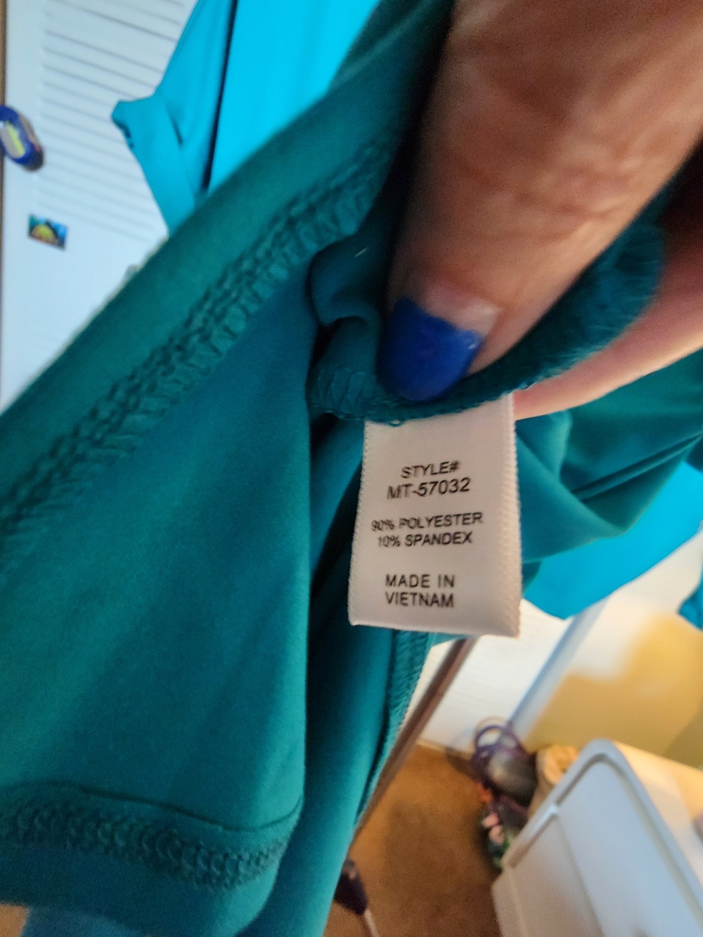 NWOT. Zenana Outfitters Teal V-Neck Relaxed Tunic and Biker Shorts - Size Large - Picture 5 of 7